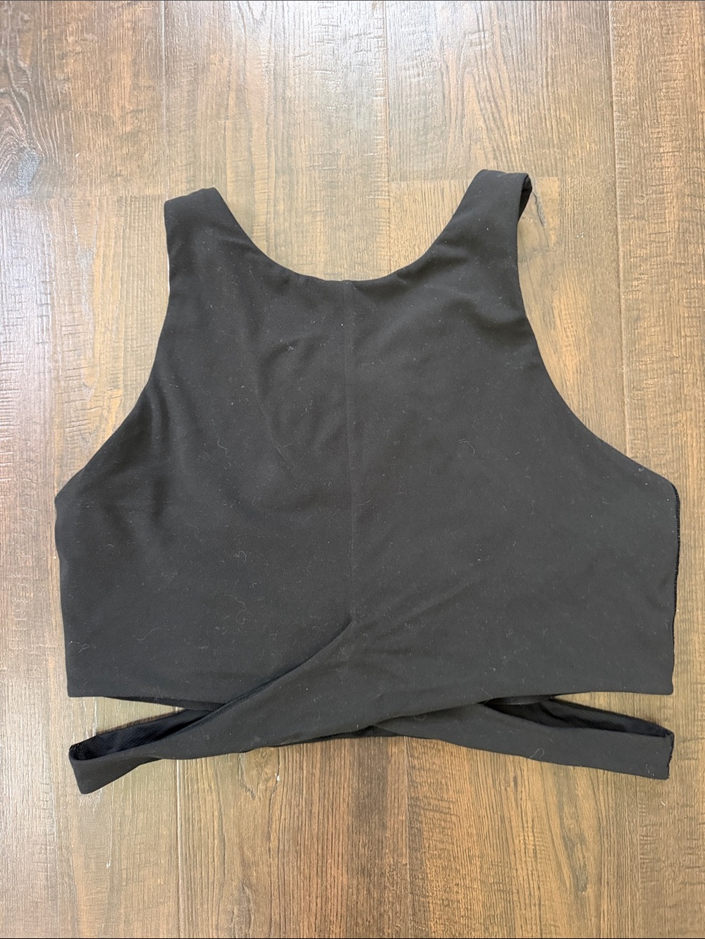 Athleta Black Cross-Back Crop Top